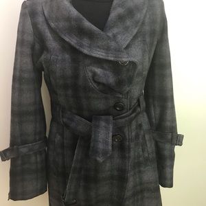 Guess Wool Plaid Coat